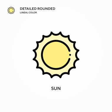 Güneş vektör simgesi. Modern vektör illüstrasyon kavramları. Düzenlemesi ve kişiselleştirmesi kolay.