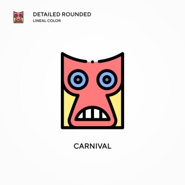 Karnaval vektör simgesi. Modern vektör illüstrasyon kavramları. Düzenlemesi ve kişiselleştirmesi kolay.