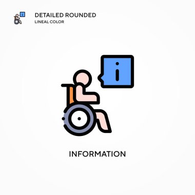 Bilgi vektör simgesi. Modern vektör illüstrasyon kavramları. Düzenlemesi ve kişiselleştirmesi kolay.