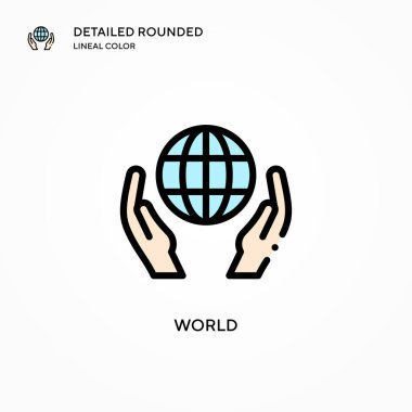 Dünya vektör simgesi. Modern vektör illüstrasyon kavramları. Düzenlemesi ve kişiselleştirmesi kolay.