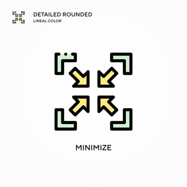 Vektör simgesini küçült. Modern vektör illüstrasyon kavramları. Düzenlemesi ve kişiselleştirmesi kolay.