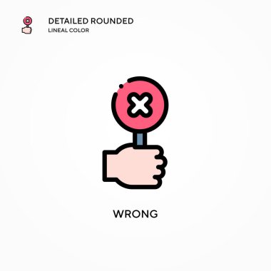 Yanlış vektör simgesi. Modern vektör illüstrasyon kavramları. Düzenlemesi ve kişiselleştirmesi kolay.