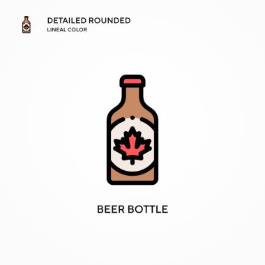 Bira şişesi vektör simgesi. Modern vektör illüstrasyon kavramları. Düzenlemesi ve kişiselleştirmesi kolay.