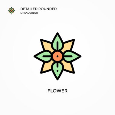 Çiçek vektör simgesi. Modern vektör illüstrasyon kavramları. Düzenlemesi ve kişiselleştirmesi kolay.