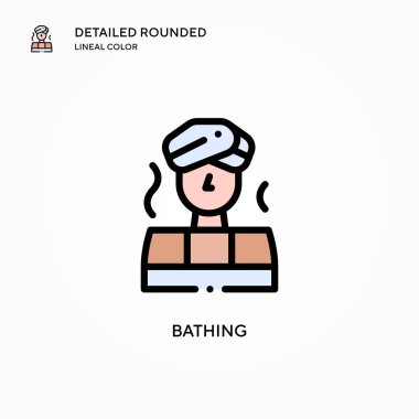 Banyo vektörü simgesi. Modern vektör illüstrasyon kavramları. Düzenlemesi ve kişiselleştirmesi kolay.