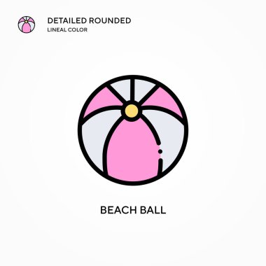 Plaj topu vektör simgesi. Modern vektör illüstrasyon kavramları. Düzenlemesi ve kişiselleştirmesi kolay.
