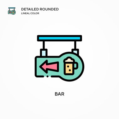 Bar vektör simgesi. Modern vektör illüstrasyon kavramları. Düzenlemesi ve kişiselleştirmesi kolay.