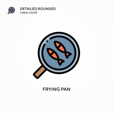 Tava vektör simgesi kızartılıyor. Modern vektör illüstrasyon kavramları. Düzenlemesi ve kişiselleştirmesi kolay.