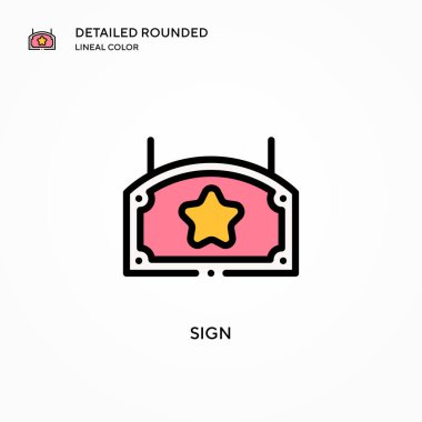 Vektör simgesini imzala. Modern vektör illüstrasyon kavramları. Düzenlemesi ve kişiselleştirmesi kolay.