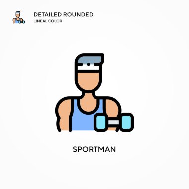 Sportmen vektör simgesi. Modern vektör illüstrasyon kavramları. Düzenlemesi ve kişiselleştirmesi kolay.