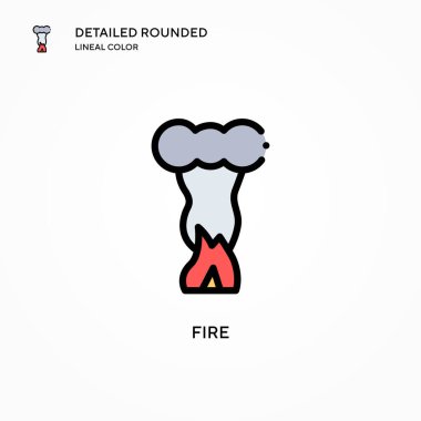 Vektör simgesini ateşle. Modern vektör illüstrasyon kavramları. Düzenlemesi ve kişiselleştirmesi kolay.