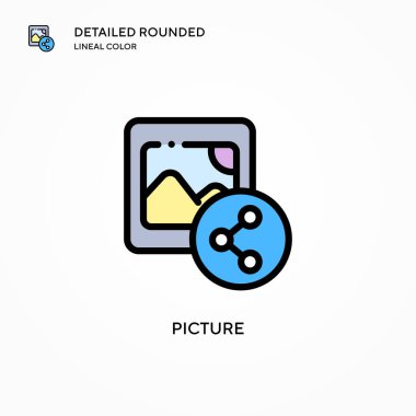 Resim vektör simgesi. Modern vektör illüstrasyon kavramları. Düzenlemesi ve kişiselleştirmesi kolay.