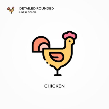 Tavuk vektör simgesi. Modern vektör illüstrasyon kavramları. Düzenlemesi ve kişiselleştirmesi kolay.