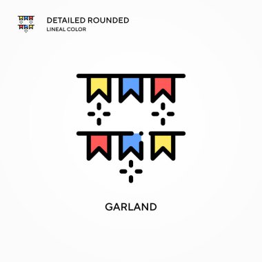 Çelenk vektör simgesi. Modern vektör illüstrasyon kavramları. Düzenlemesi ve kişiselleştirmesi kolay.