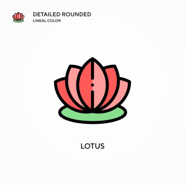 Lotus vektör simgesi. Modern vektör illüstrasyon kavramları. Düzenlemesi ve kişiselleştirmesi kolay.