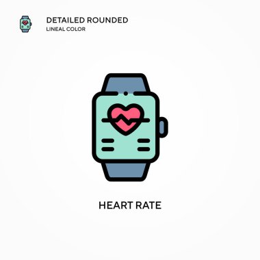 Kalp atış hızı vektör simgesi. Modern vektör illüstrasyon kavramları. Düzenlemesi ve kişiselleştirmesi kolay.