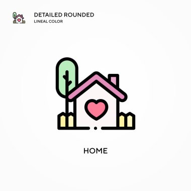 Ev vektör simgesi. Modern vektör illüstrasyon kavramları. Düzenlemesi ve kişiselleştirmesi kolay.