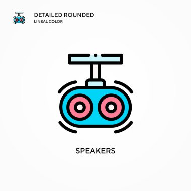 Hoparlörler vektör simgesi. Modern vektör illüstrasyon kavramları. Düzenlemesi ve kişiselleştirmesi kolay.