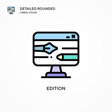 Edition vektör simgesi. Modern vektör illüstrasyon kavramları. Düzenlemesi ve kişiselleştirmesi kolay.