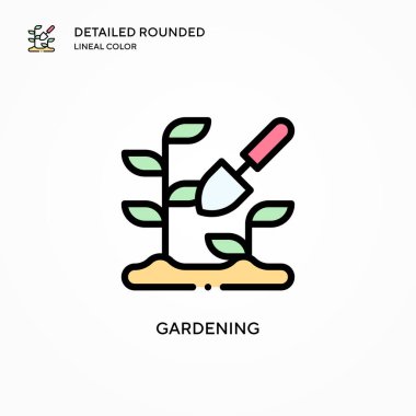 Bahçe vektör ikonu. Modern vektör illüstrasyon kavramları. Düzenlemesi ve kişiselleştirmesi kolay.
