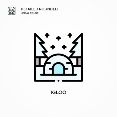 Igloo vektör simgesi. Modern vektör illüstrasyon kavramları. Düzenlemesi ve kişiselleştirmesi kolay.
