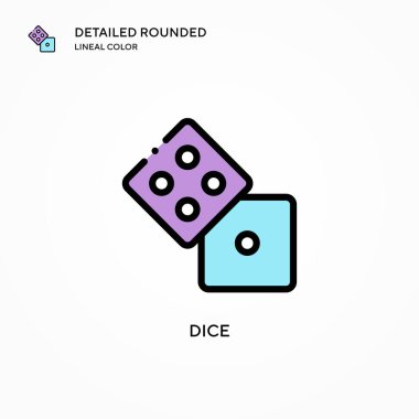 Dice vektör simgesi. Modern vektör illüstrasyon kavramları. Düzenlemesi ve kişiselleştirmesi kolay.