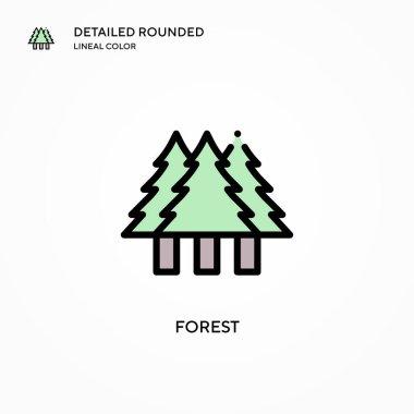 Orman vektör simgesi. Modern vektör illüstrasyon kavramları. Düzenlemesi ve kişiselleştirmesi kolay.