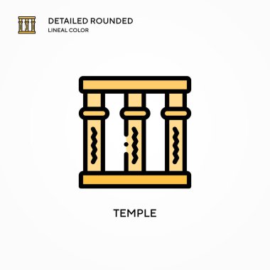 Tapınak vektör simgesi. Modern vektör illüstrasyon kavramları. Düzenlemesi ve kişiselleştirmesi kolay.