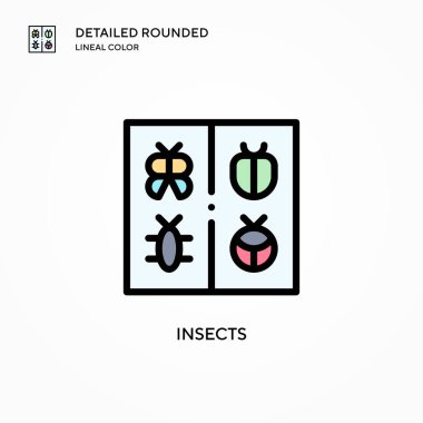 Böcek vektör simgesi. Modern vektör illüstrasyon kavramları. Düzenlemesi ve kişiselleştirmesi kolay.