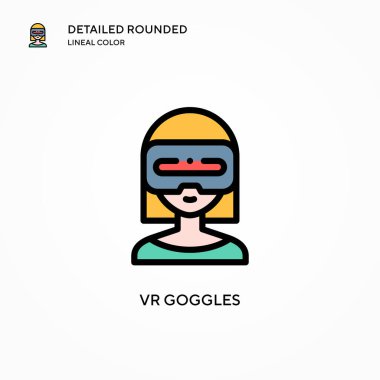 VR gözlükleri vektör simgesi. Modern vektör illüstrasyon kavramları. Düzenlemesi ve kişiselleştirmesi kolay.