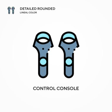 Kontrol konsolu vektör simgesi. Modern vektör illüstrasyon kavramları. Düzenlemesi ve kişiselleştirmesi kolay.
