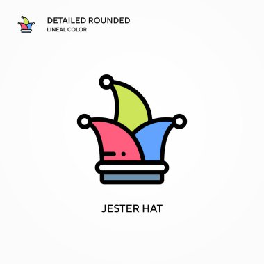 Soytarı şapka vektör simgesi. Modern vektör illüstrasyon kavramları. Düzenlemesi ve kişiselleştirmesi kolay.