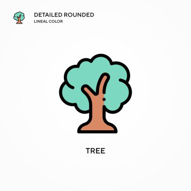 Ağaç vektör simgesi. Modern vektör illüstrasyon kavramları. Düzenlemesi ve kişiselleştirmesi kolay.
