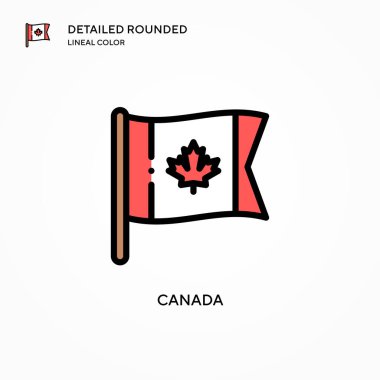 Kanada vektör simgesi. Modern vektör illüstrasyon kavramları. Düzenlemesi ve kişiselleştirmesi kolay.