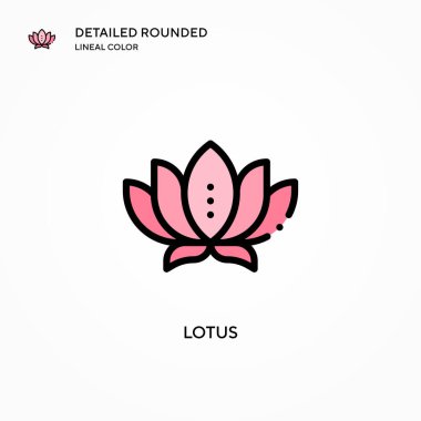 Lotus vektör simgesi. Modern vektör illüstrasyon kavramları. Düzenlemesi ve kişiselleştirmesi kolay.