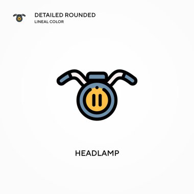Baş lamba vektör simgesi. Modern vektör illüstrasyon kavramları. Düzenlemesi ve kişiselleştirmesi kolay.