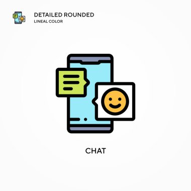 Sohbet vektörü simgesi. Modern vektör illüstrasyon kavramları. Düzenlemesi ve kişiselleştirmesi kolay.