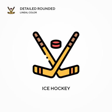 Buz hokeyi vektör simgesi. Modern vektör illüstrasyon kavramları. Düzenlemesi ve kişiselleştirmesi kolay.
