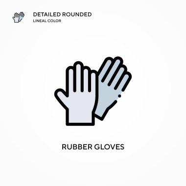 Lastik eldiven vektör ikonu. Modern vektör illüstrasyon kavramları. Düzenlemesi ve kişiselleştirmesi kolay.