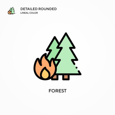 Orman vektör simgesi. Modern vektör illüstrasyon kavramları. Düzenlemesi ve kişiselleştirmesi kolay.