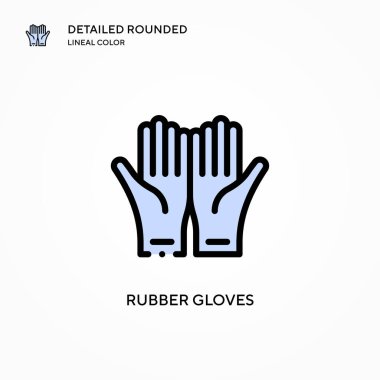 Lastik eldiven vektör ikonu. Modern vektör illüstrasyon kavramları. Düzenlemesi ve kişiselleştirmesi kolay.