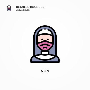 Rahibe vektör simgesi. Modern vektör illüstrasyon kavramları. Düzenlemesi ve kişiselleştirmesi kolay.