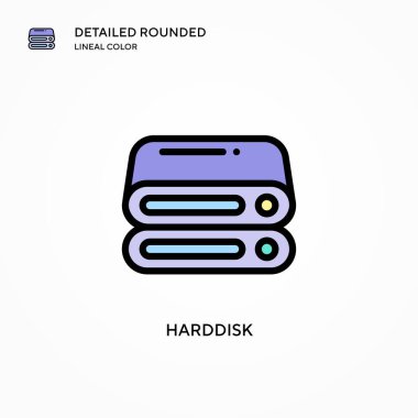 Harddisk vektör simgesi. Modern vektör illüstrasyon kavramları. Düzenlemesi ve kişiselleştirmesi kolay.