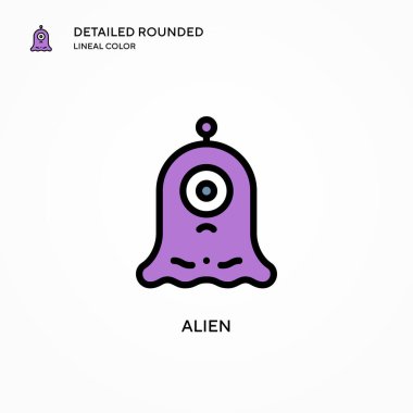 Uzaylı vektör simgesi. Modern vektör illüstrasyon kavramları. Düzenlemesi ve kişiselleştirmesi kolay.