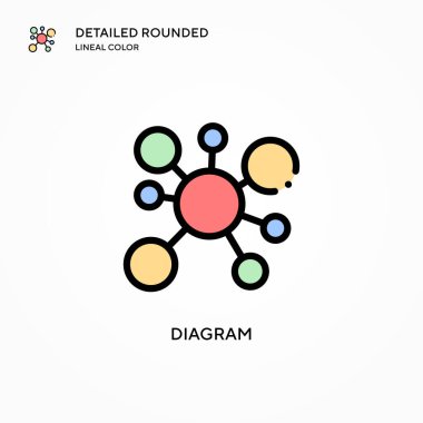 Diyagram vektör simgesi. Modern vektör illüstrasyon kavramları. Düzenlemesi ve kişiselleştirmesi kolay.