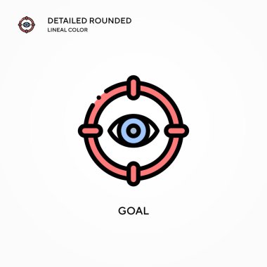 Hedef vektör simgesi. Modern vektör illüstrasyon kavramları. Düzenlemesi ve kişiselleştirmesi kolay.