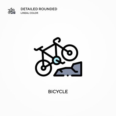 Bisiklet vektör simgesi. Modern vektör illüstrasyon kavramları. Düzenlemesi ve kişiselleştirmesi kolay.