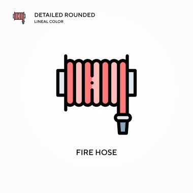 Hortum vektör simgesini ateşle. Modern vektör illüstrasyon kavramları. Düzenlemesi ve kişiselleştirmesi kolay.
