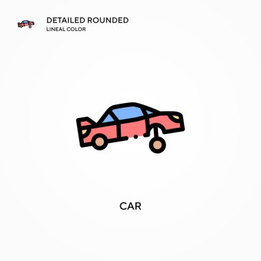 Araba vektör simgesi. Modern vektör illüstrasyon kavramları. Düzenlemesi ve kişiselleştirmesi kolay.