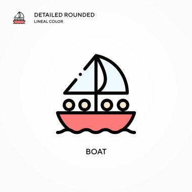 Tekne vektör simgesi. Modern vektör illüstrasyon kavramları. Düzenlemesi ve kişiselleştirmesi kolay.